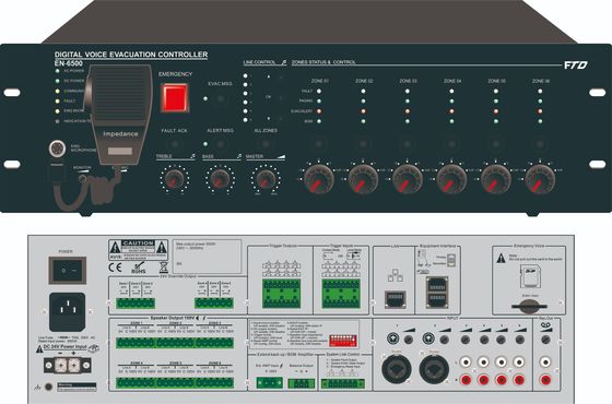 Van streekevac de Ingebouwde 500W Klasse van het Controlemechanismevoice alarm system - de Versterker van D